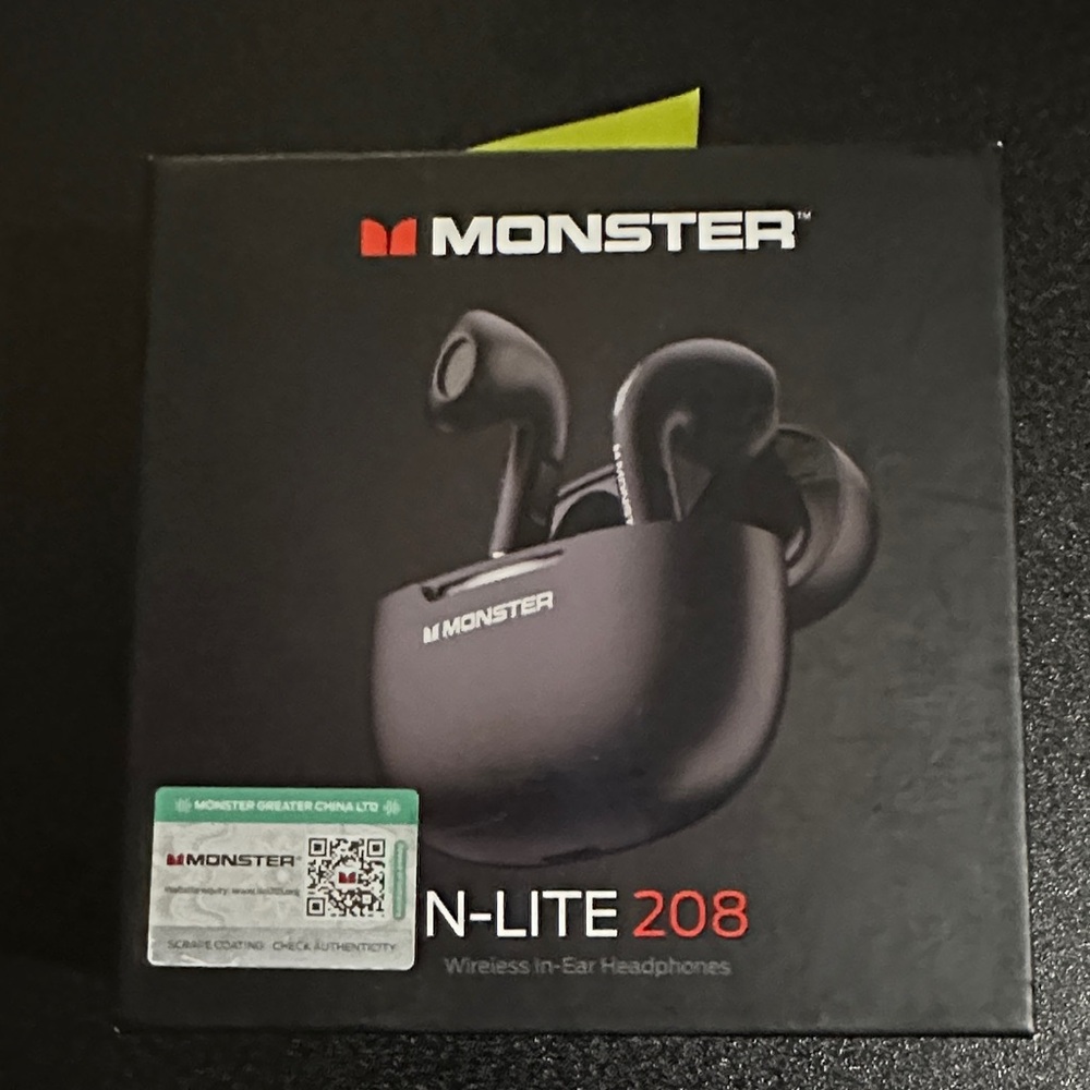 Monster N-Lite 208 Wireless Black On-Ear Headphones